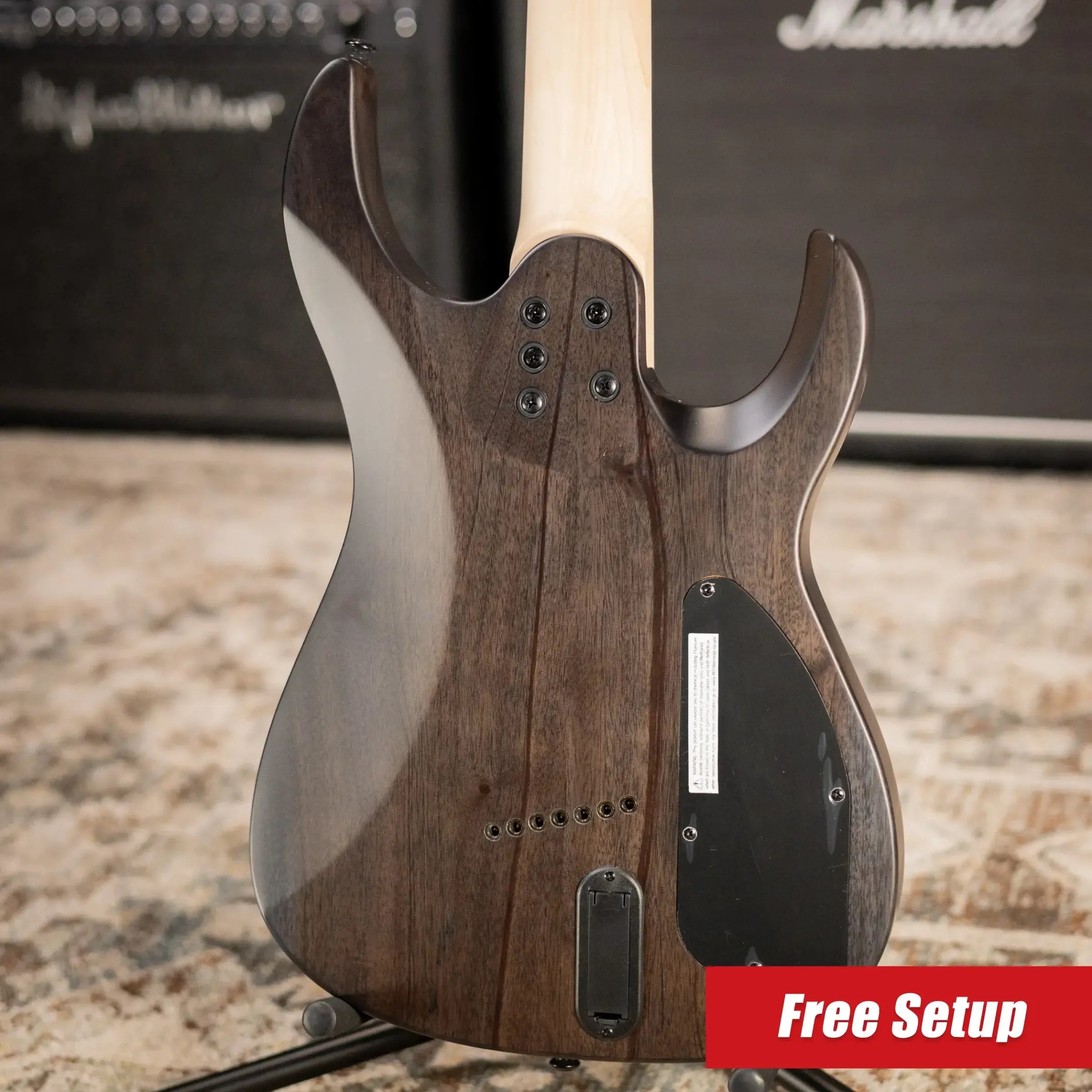 Legator N7FSSL-BLK 7-String Left Handed Multi-Scale Electric Guitar - Black QM