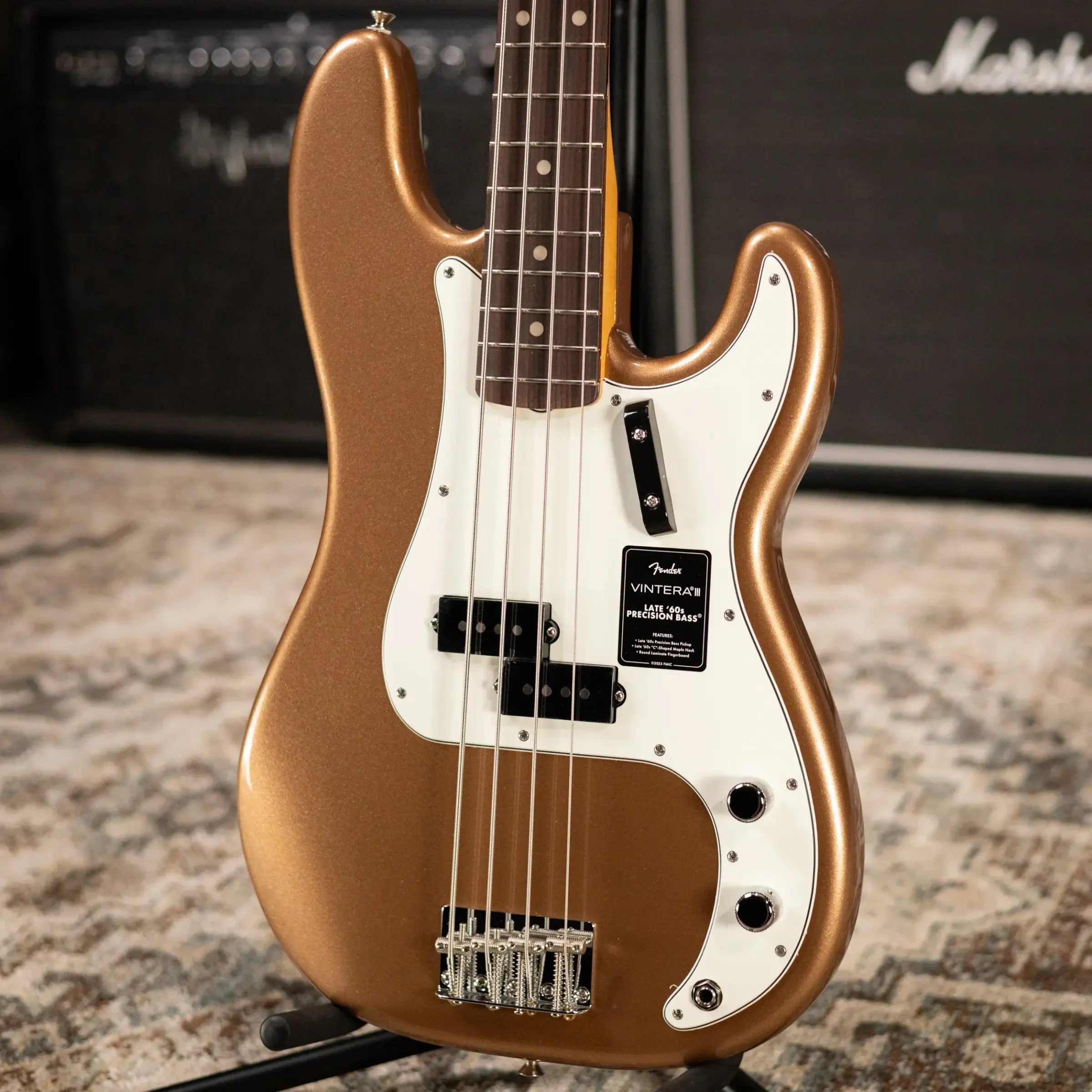 Fender Vintera III Late '60s Precision Bass - Firemist Gold with Gig Bag