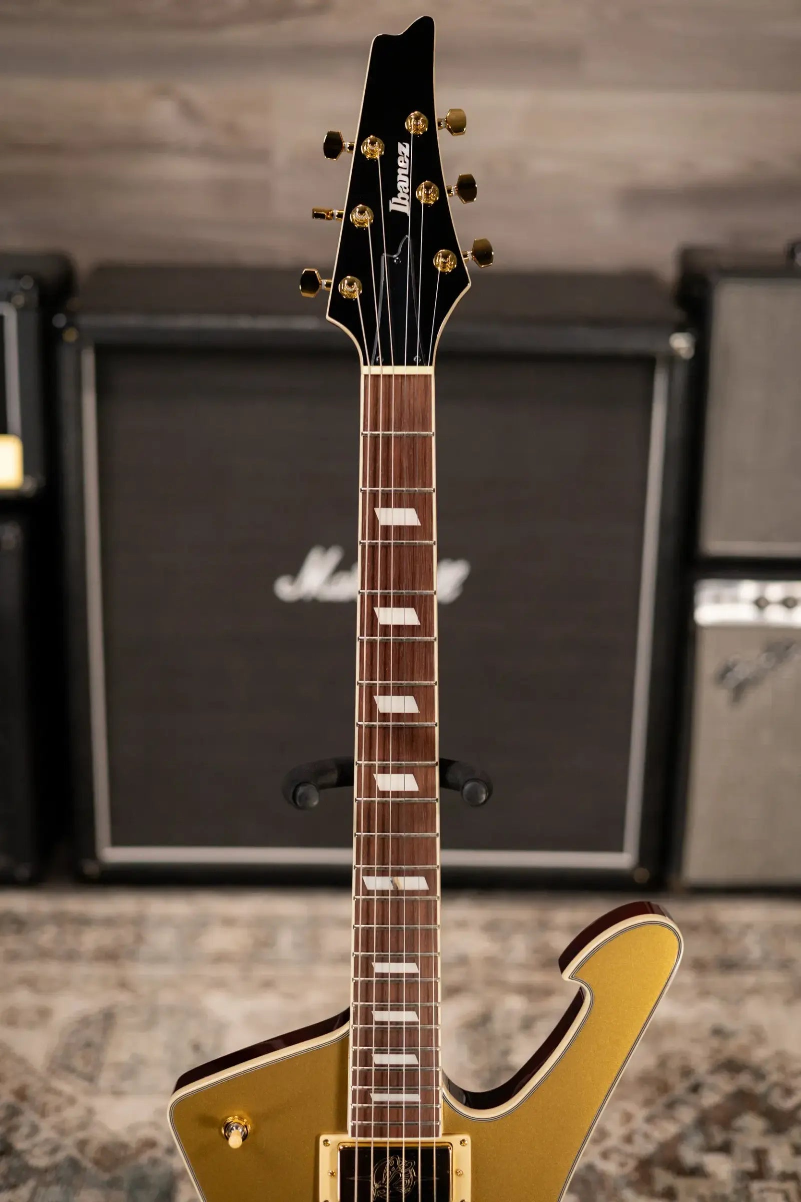 Ibanez IC420 Limited Edition Iceman Electric Guitar - Gold with Gig Bag