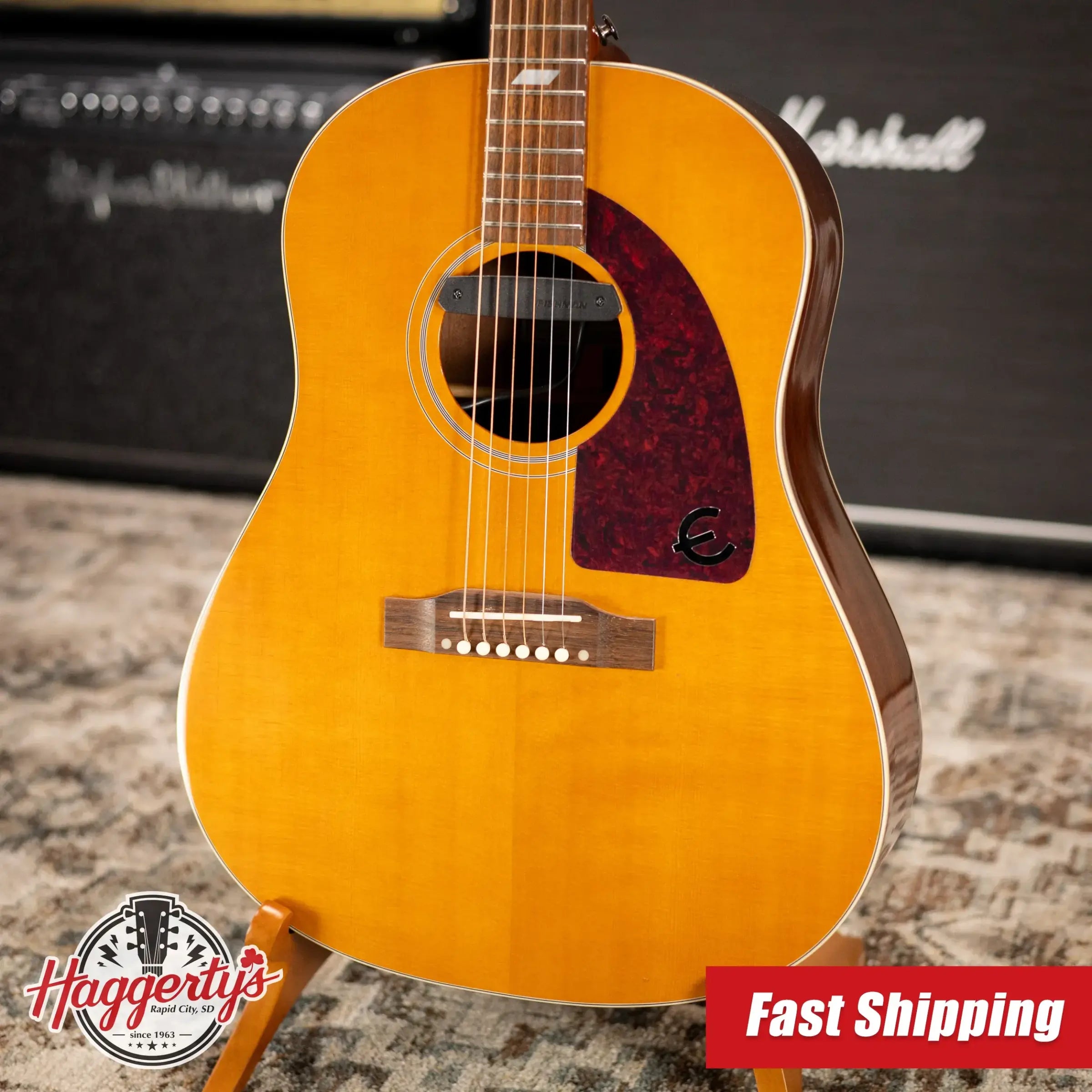 Epiphone Masterbilt Texan FT79 Acoustic Guitar with Fishman Pick-up  - Natural with Hardshell  Case - Used