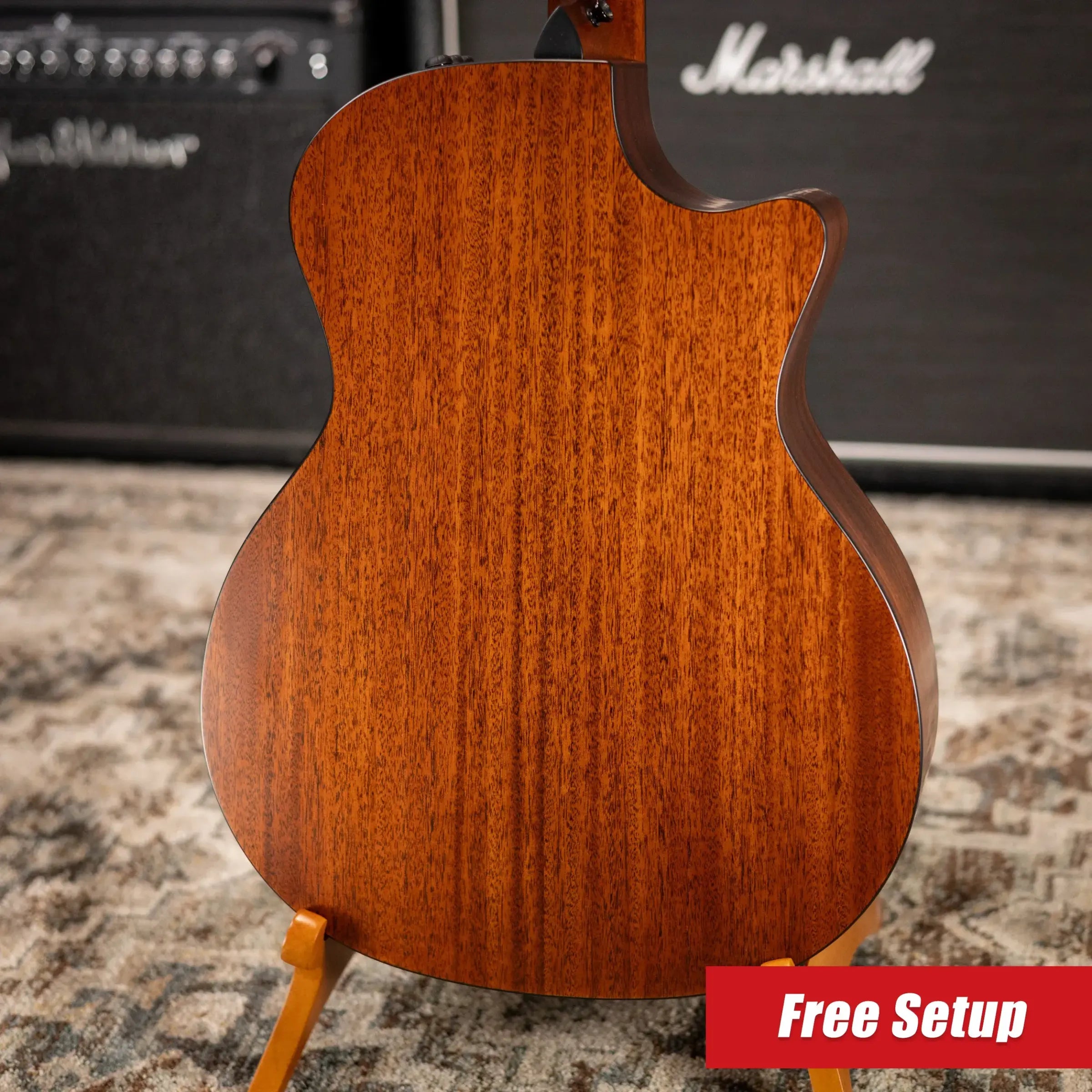 Taylor 324ce Left-Hand Grand Auditorium Acoustic/Electric Guitar - Shaded Edge Burst with Hardshell Case