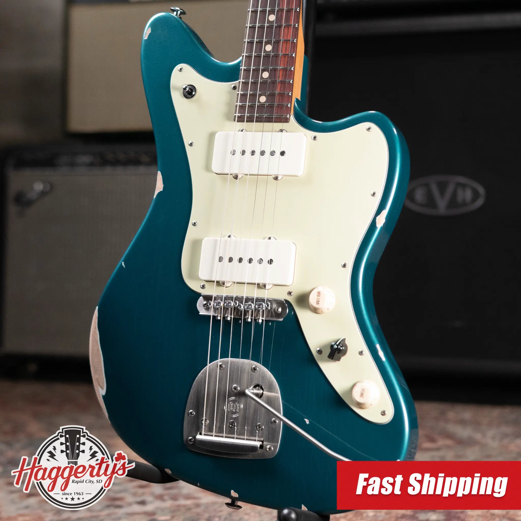 Suhr Classic JM Antique LE Electric Guitar - Ocean Turquoise Metallic with Gig Bag
