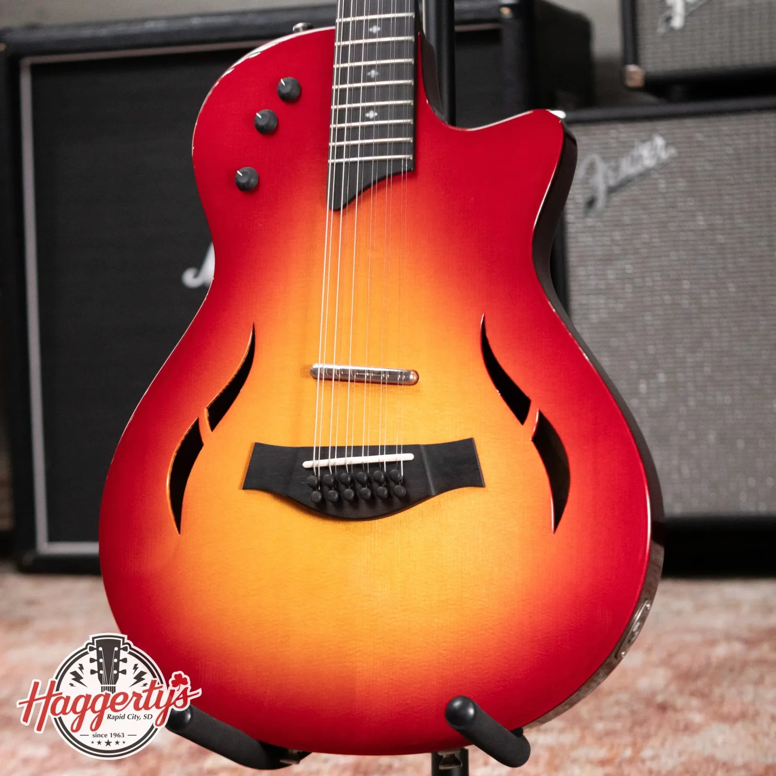 Taylor T5z-12 Classic DLX 12-String Electric Guitar - Cherry Sunburst with Hardshell Case
