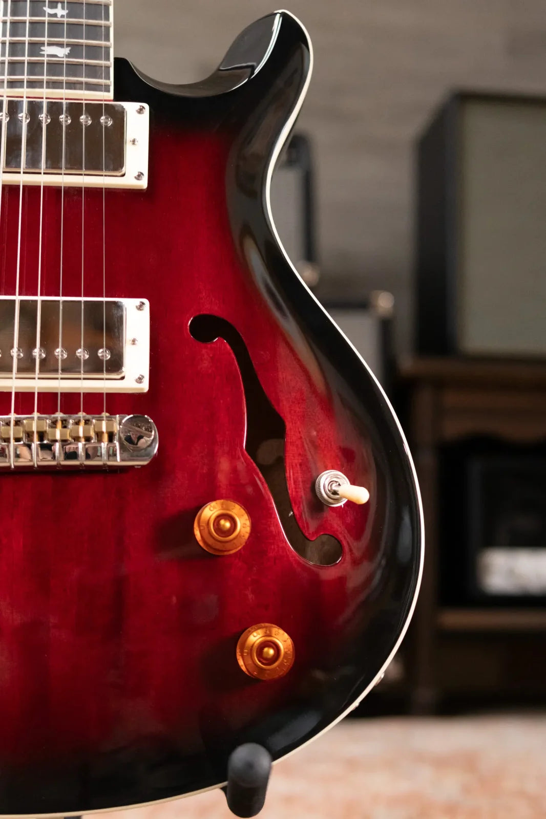 PRS SE Hollowbody Electric Guitar - Fire Red Burst