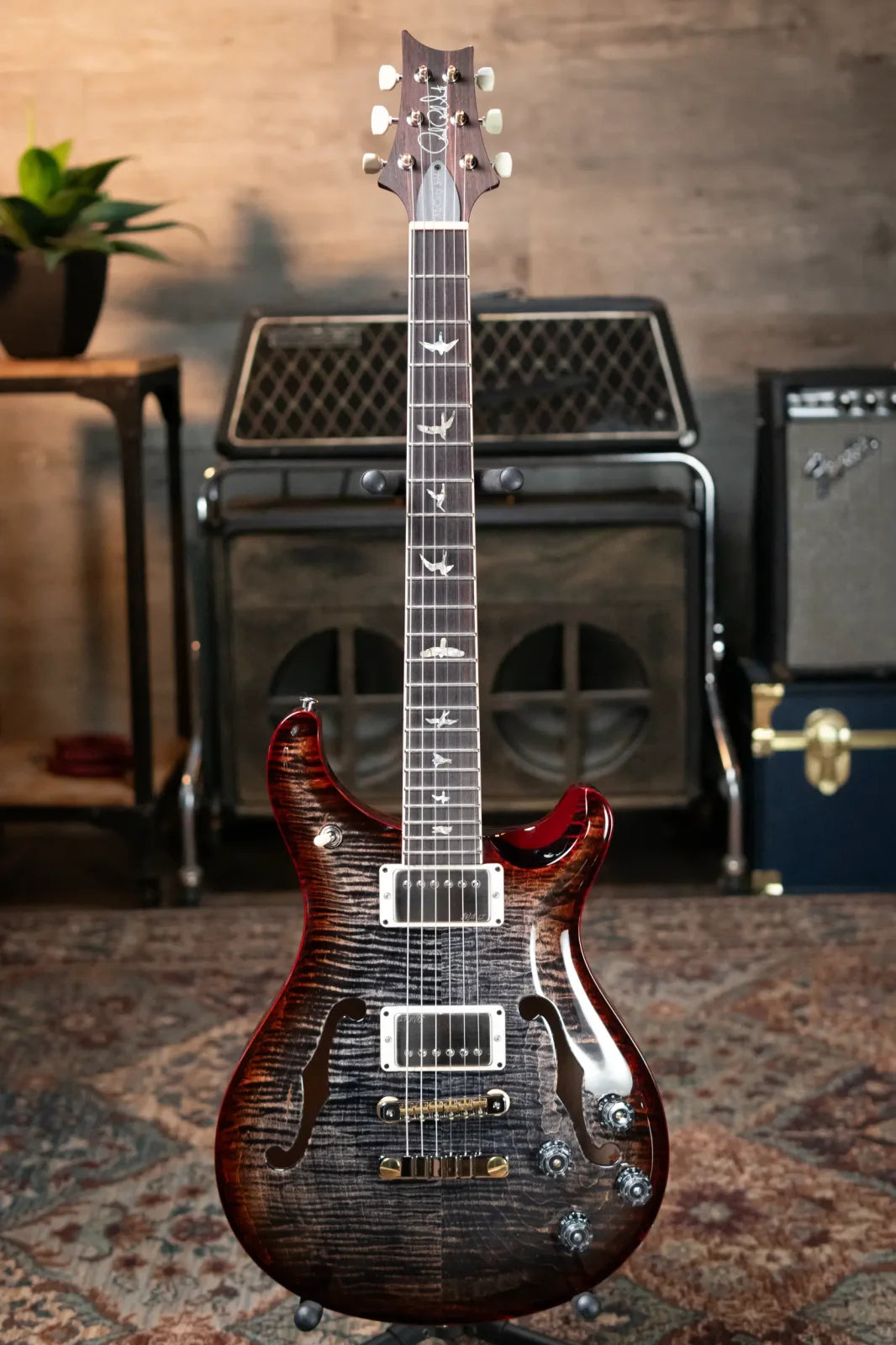 PRS McCarty 594 Hollowbody II - Charcoal Cherry Wrap Burst with Hardshell Case