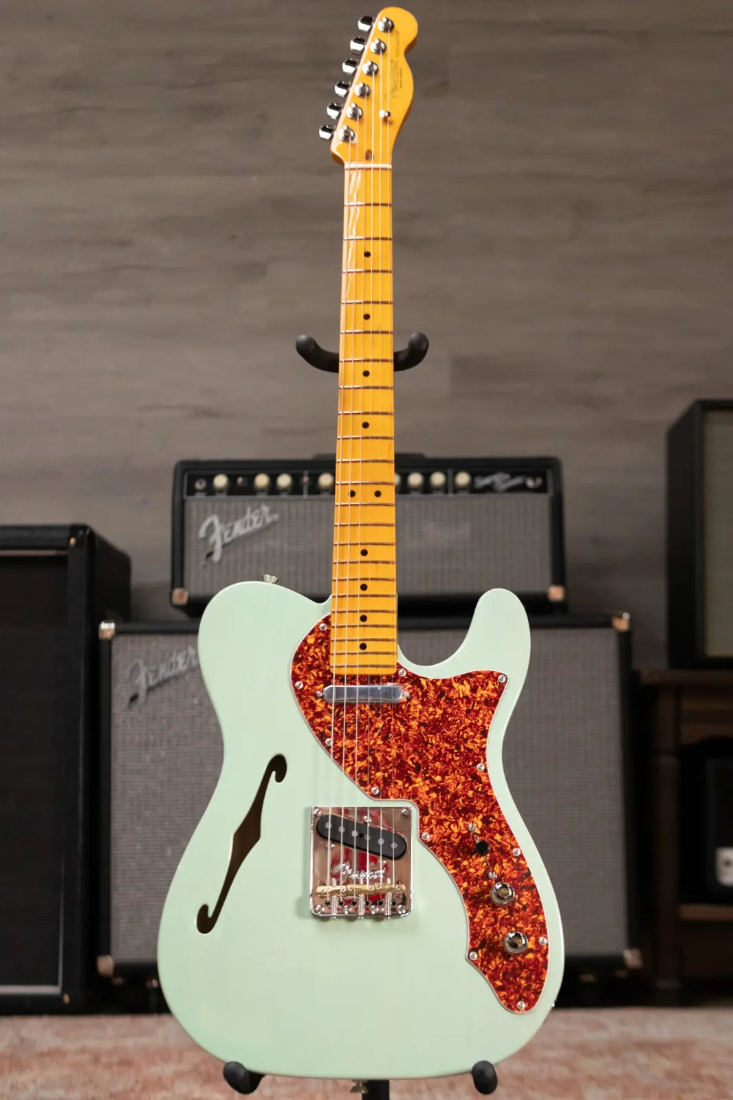 Fender American Professional II Telecaster Thinline - Transparent Surf Green with Hardshell Case