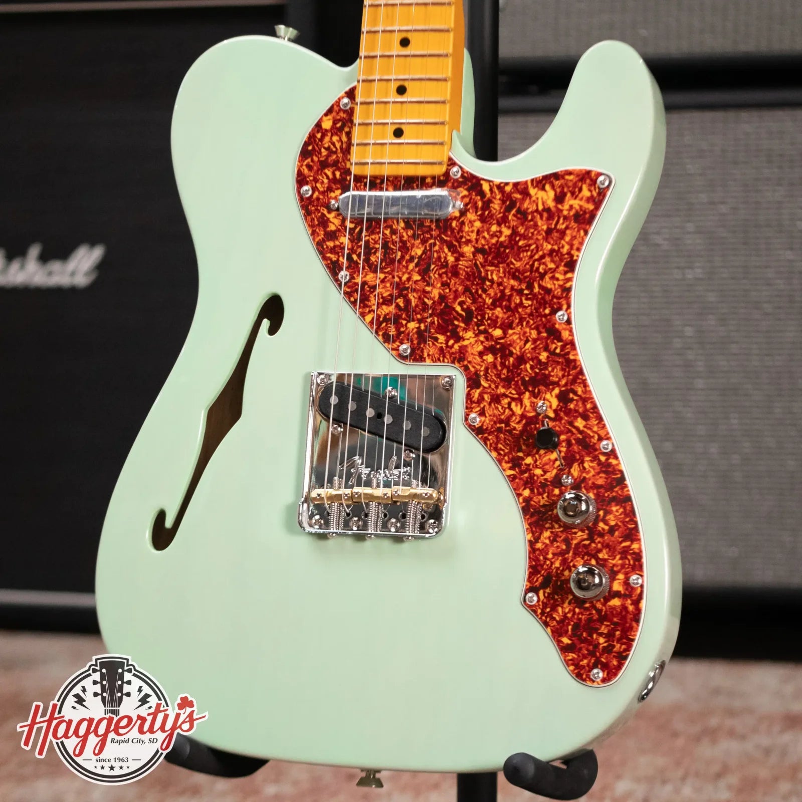 Fender American Professional II Telecaster Thinline - Transparent Surf Green with Hardshell Case