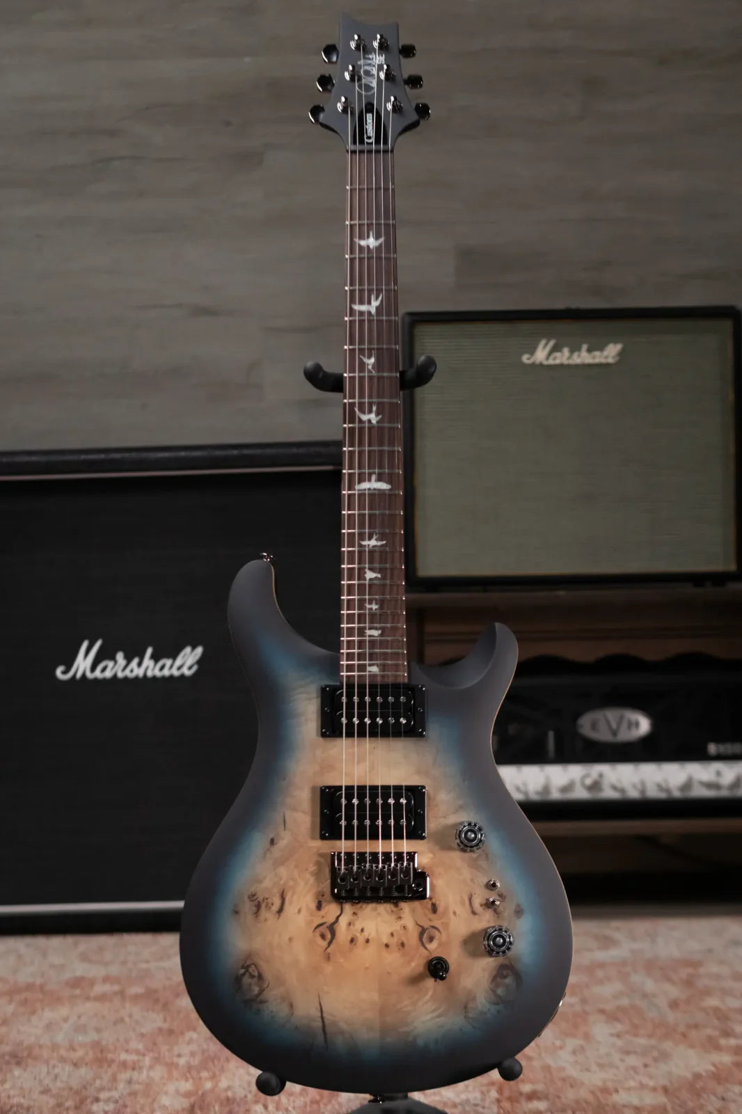 PRS SE Custom 24-08 Electric Guitar - Lake Blue Midnight Burst with Gig Bag