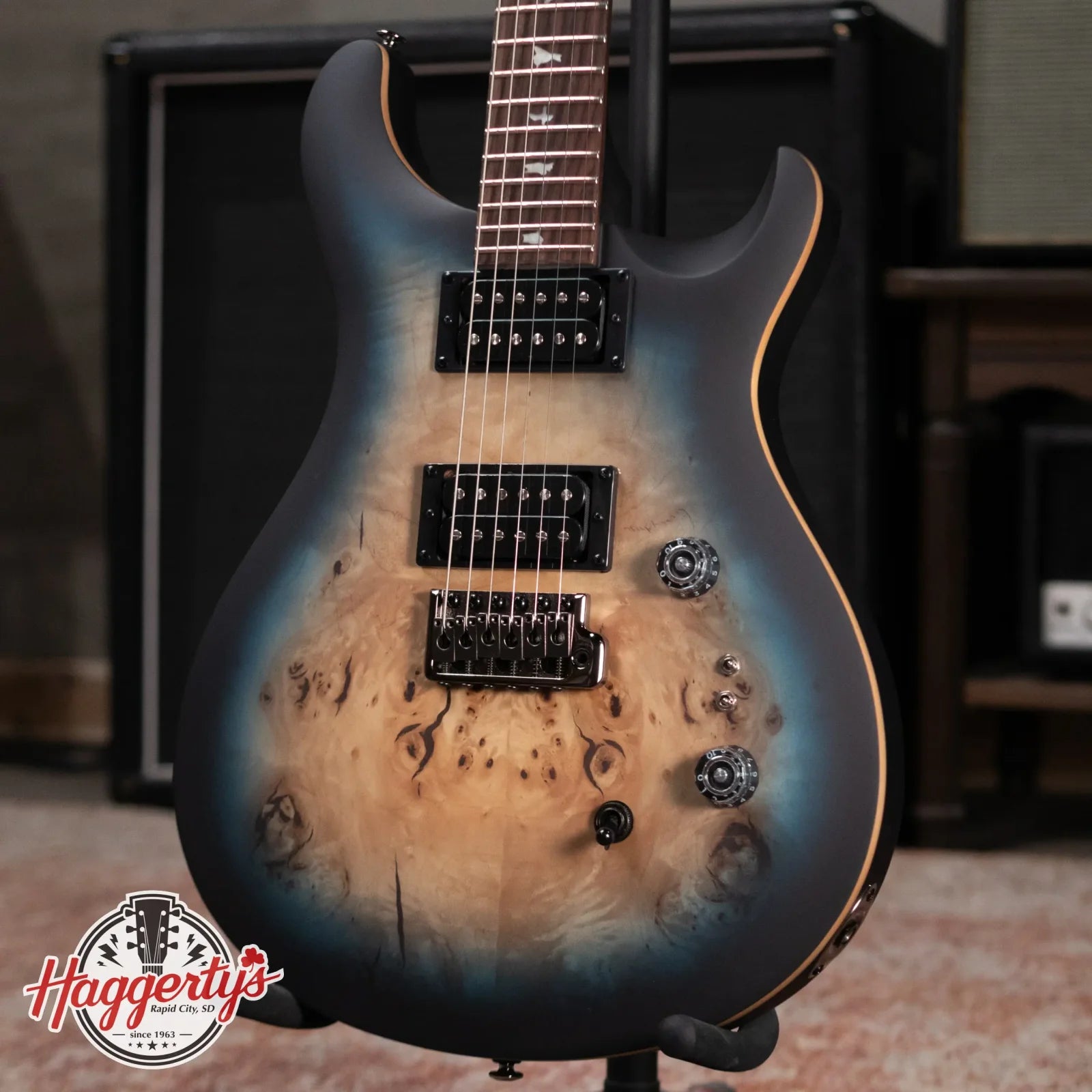 PRS SE Custom 24-08 Electric Guitar - Lake Blue Midnight Burst with Gig Bag