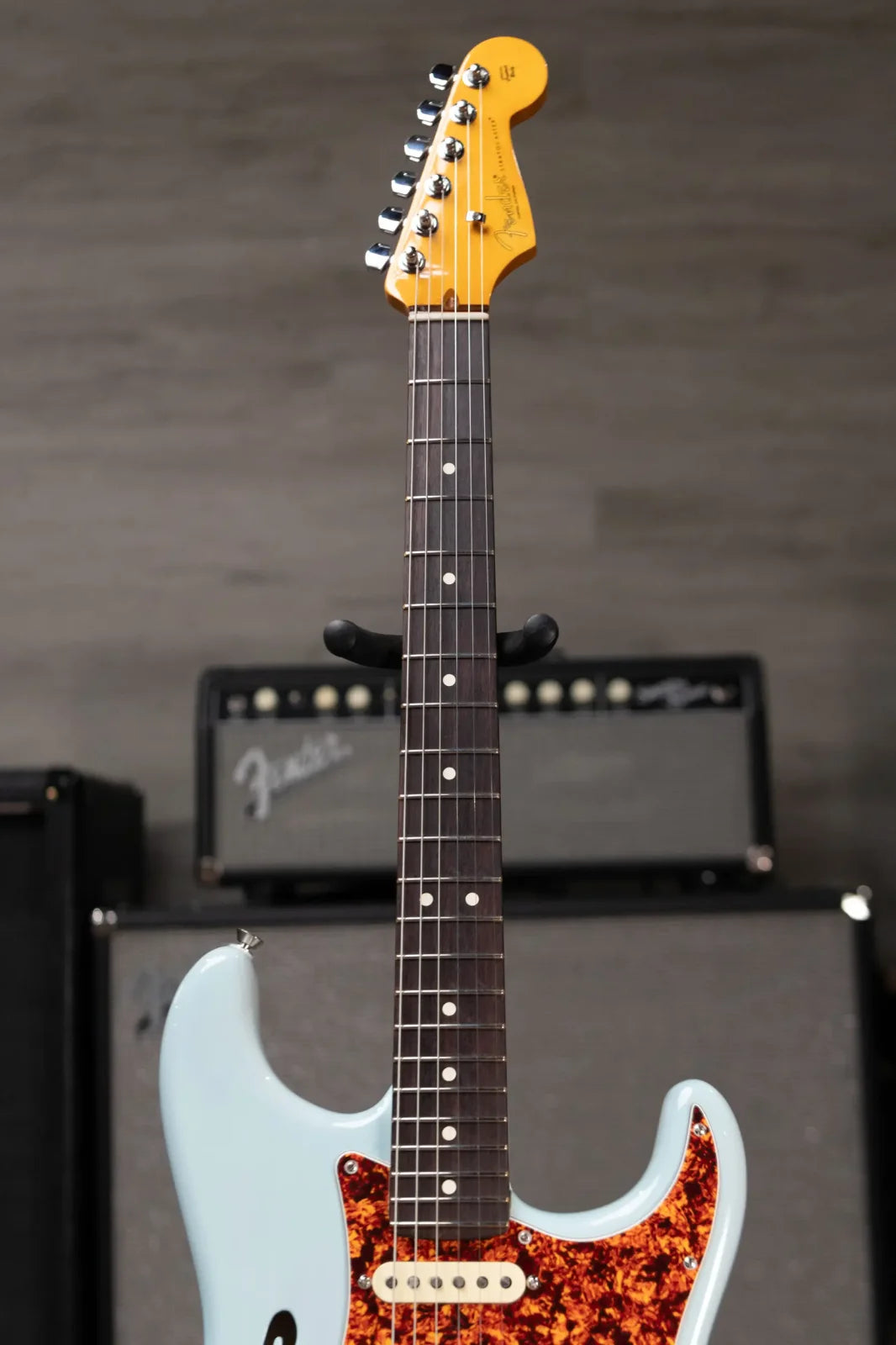 Fender American Professional II Stratocaster Thinline - Transparent Daphne Blue with Hardshell Case
