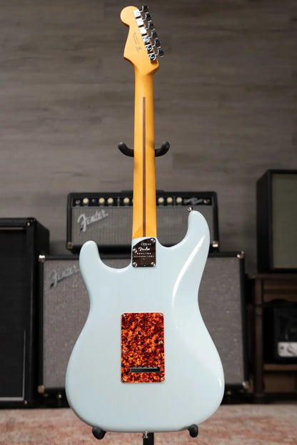 Fender American Professional II Stratocaster Thinline - Transparent Daphne Blue with Hardshell Case