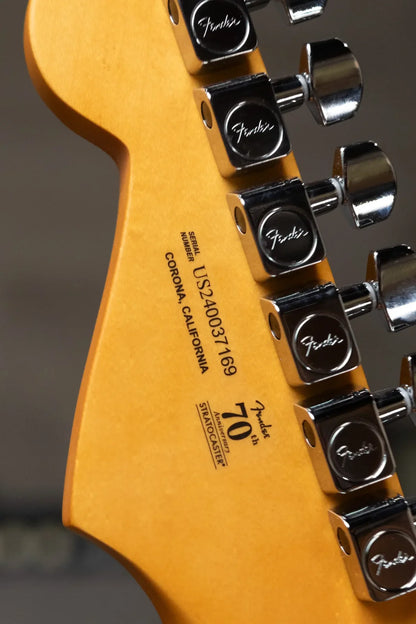 Fender American Professional II Stratocaster Thinline - Transparent Daphne Blue with Hardshell Case - Demo