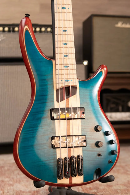 Ibanez Premium SR1420B 4-String Electric Bass Guitar - Caribbean Green Low Gloss