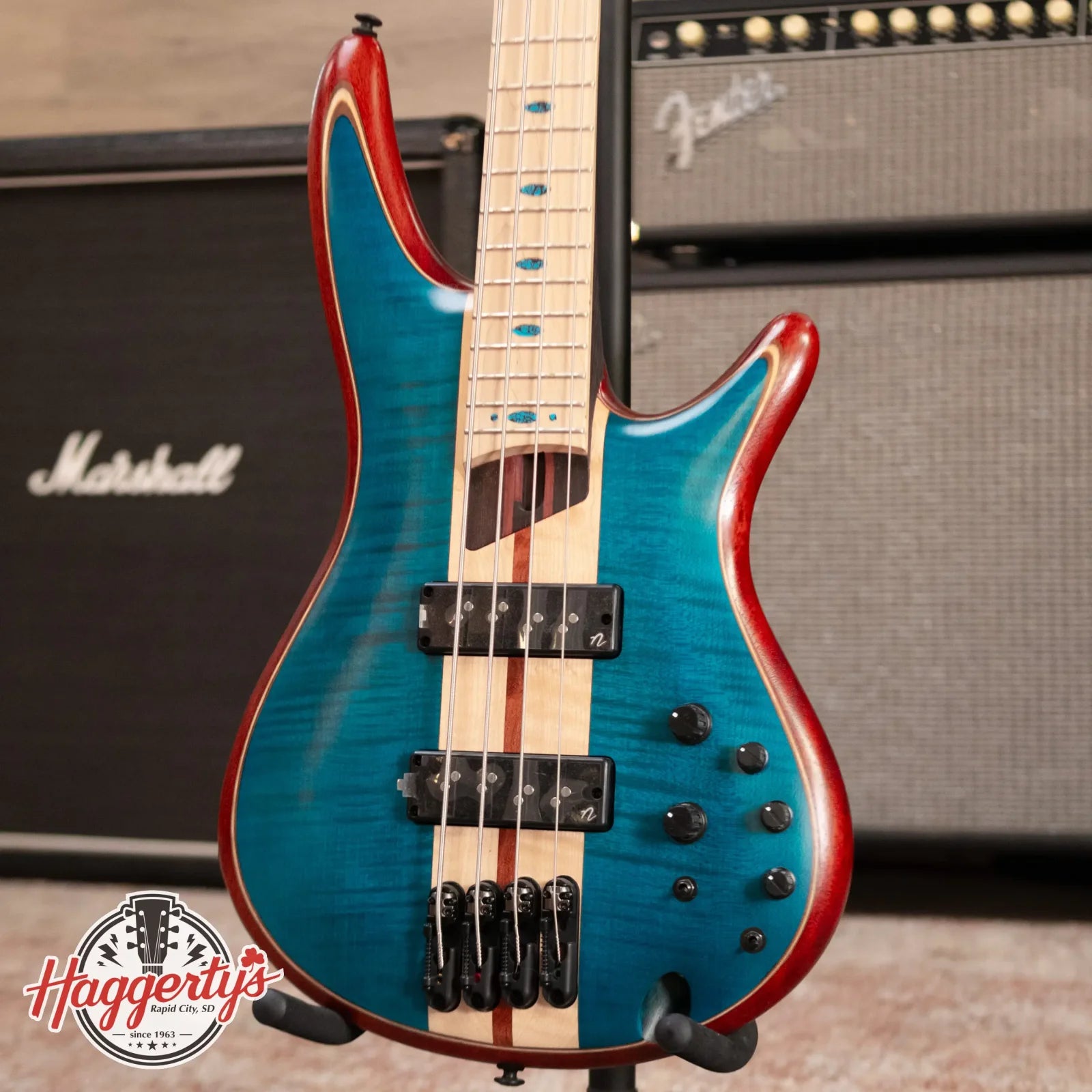 Ibanez Premium SR1420B 4-String Electric Bass Guitar - Caribbean Green Low Gloss