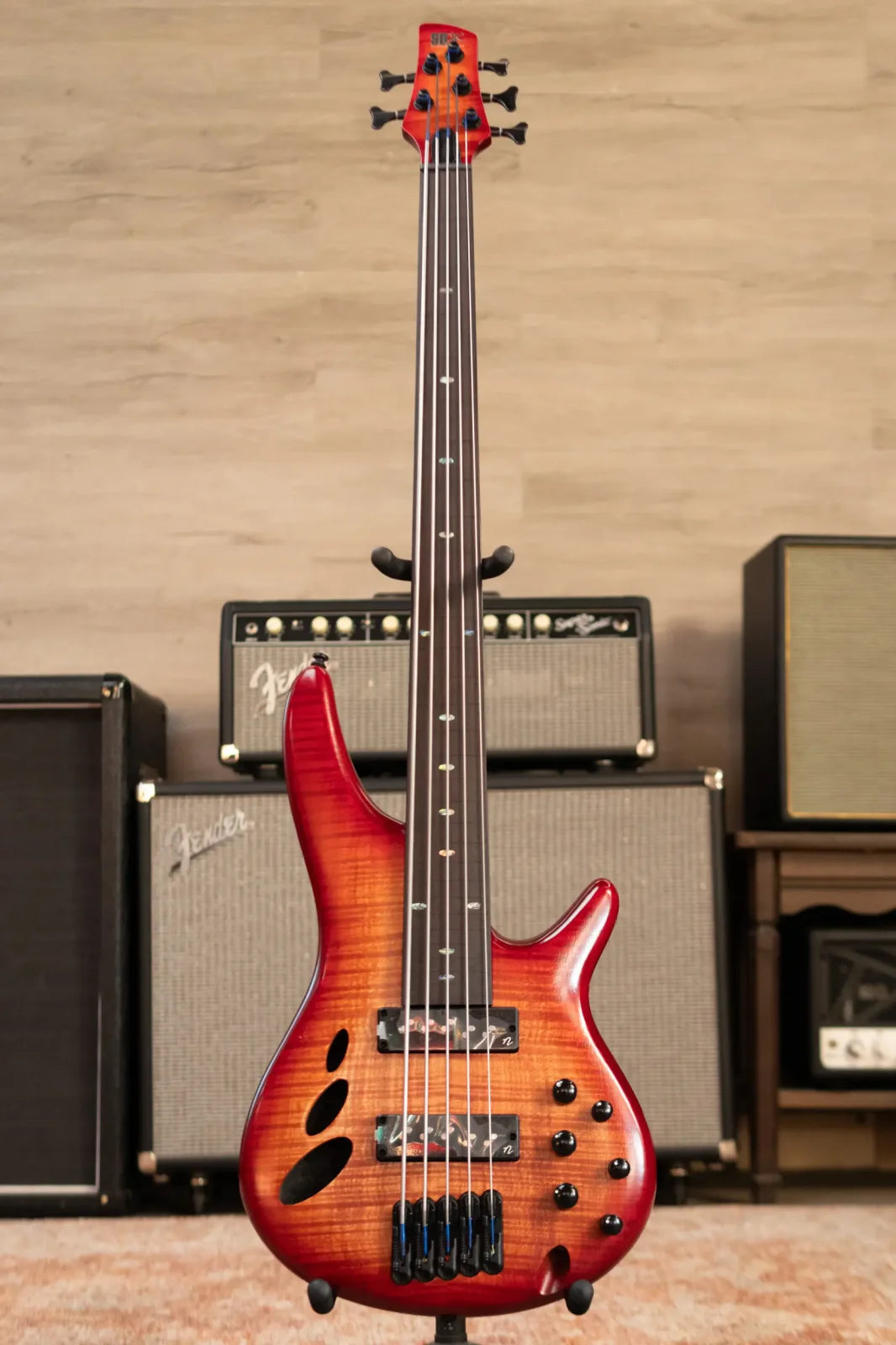 Ibanez SRD905FBTL 5-String Fretless Electric Bass Guitar - Brown Topaz Burst Low Gloss