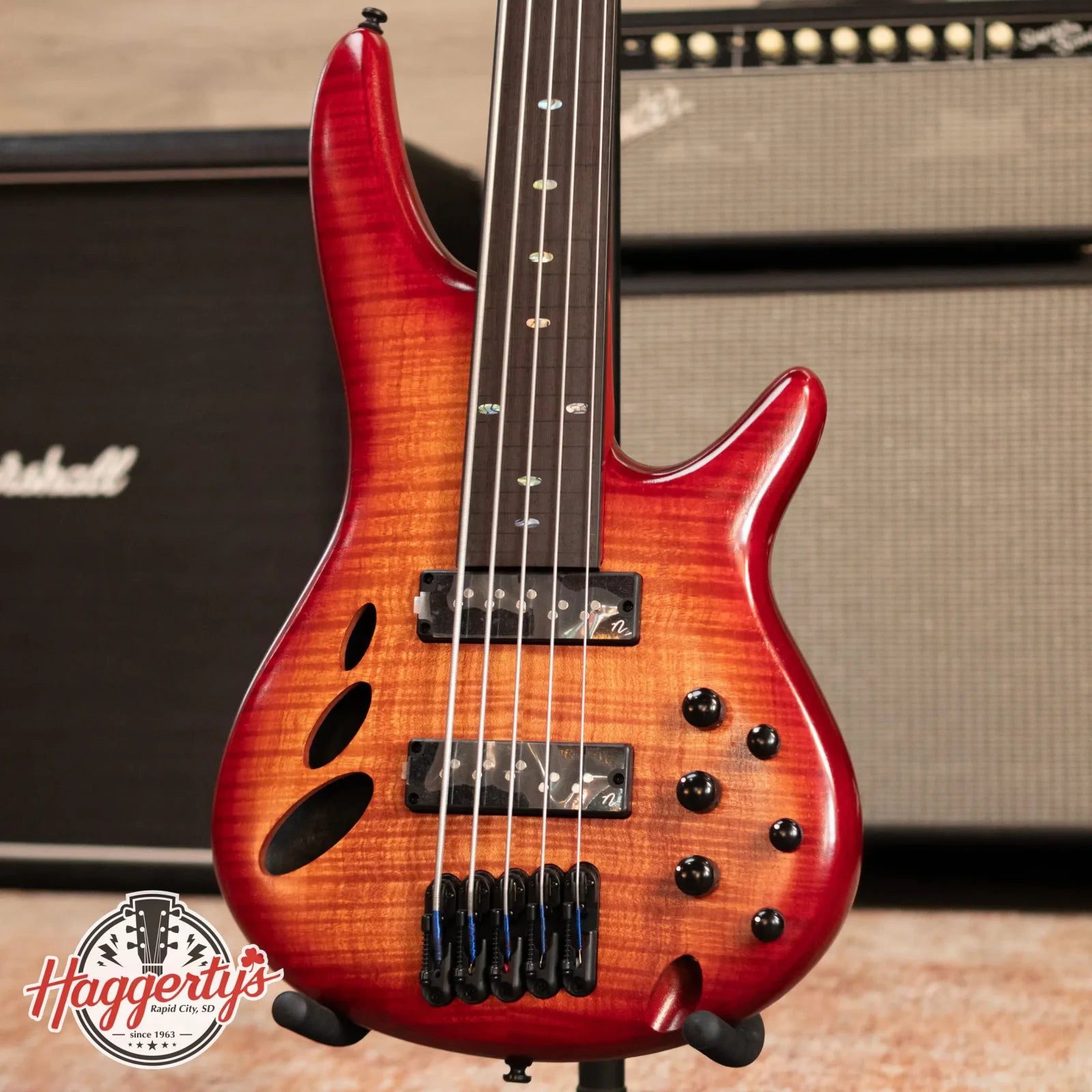 Ibanez SRD905FBTL 5-String Fretless Electric Bass Guitar - Brown Topaz Burst Low Gloss