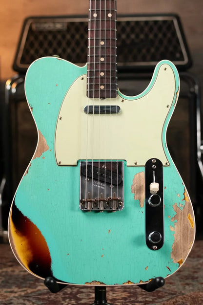 Fender Custom Shop LTD 1960 Telecaster Heavy Relic - Aged Sea Foam Green/3-Tone Sunburst with Hardshell Case
