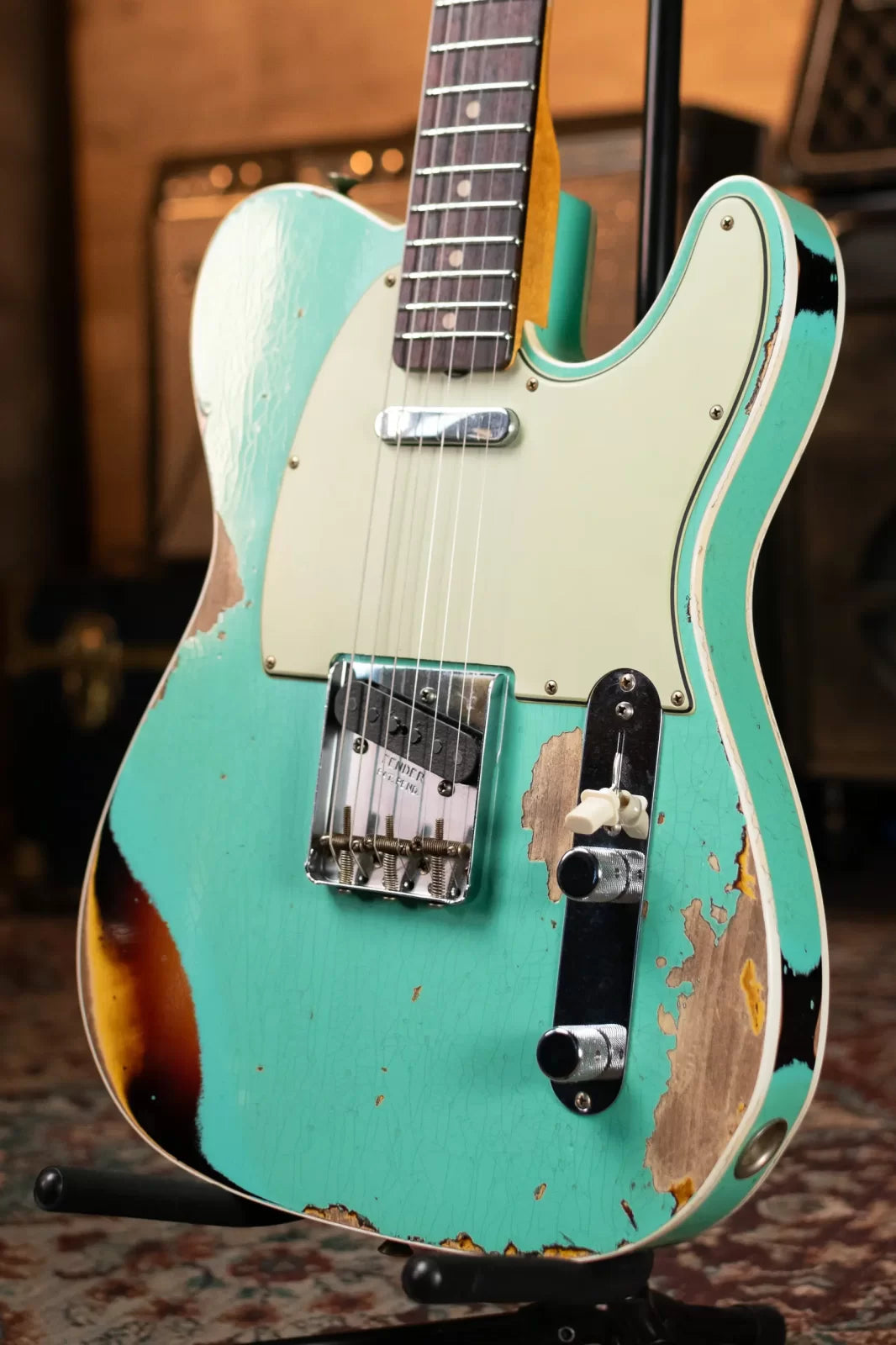 Fender Custom Shop LTD 1960 Telecaster Heavy Relic - Aged Sea Foam Green/3-Tone Sunburst with Hardshell Case