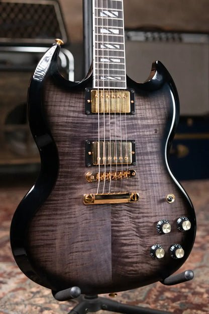 Gibson SG Supreme Electric Guitar - Translucent Ebony Burst with Hardshell Case