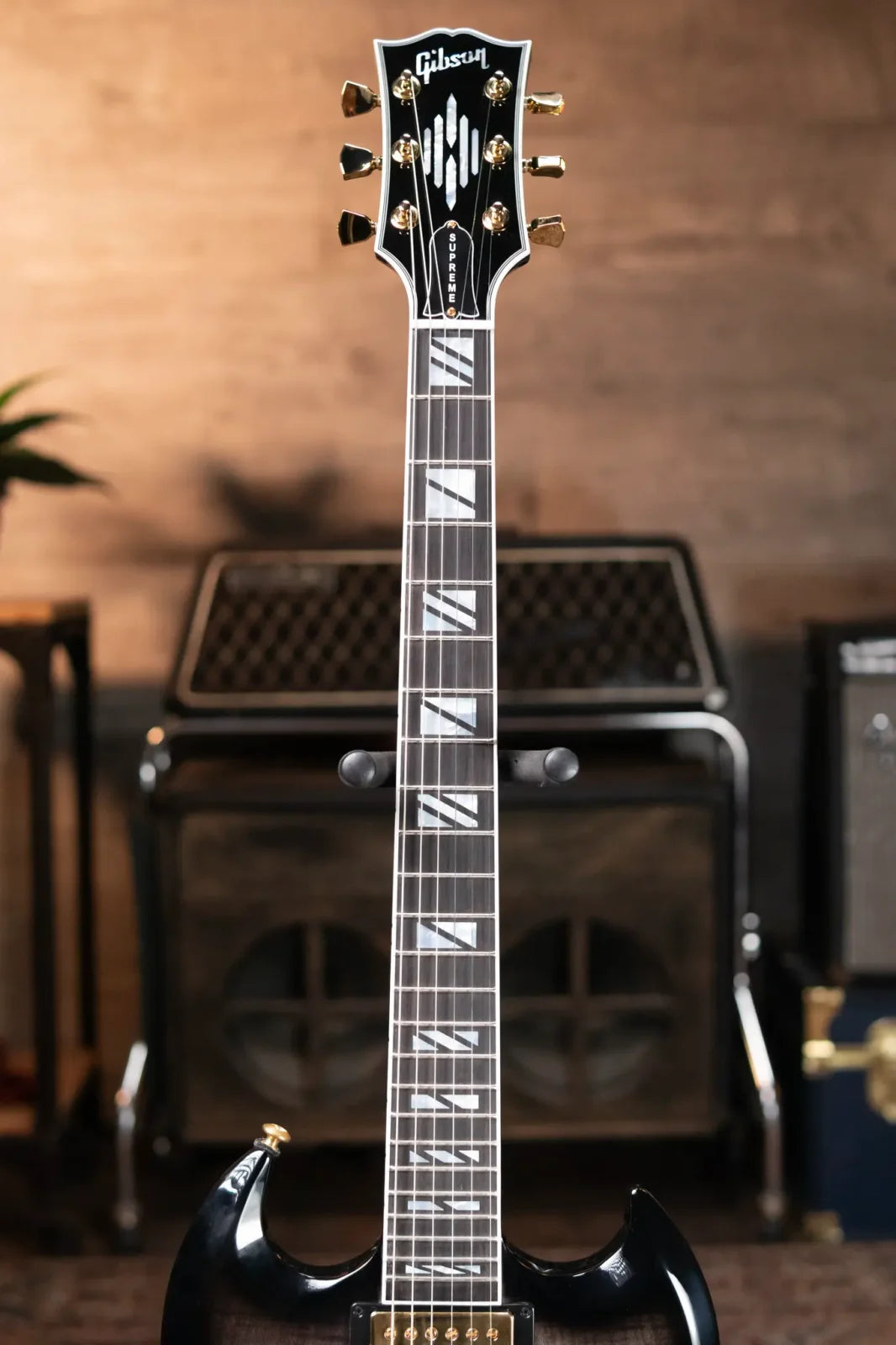 Gibson SG Supreme Electric Guitar - Translucent Ebony Burst with Hardshell Case