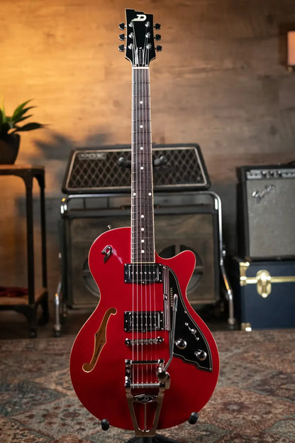 Duesenberg Starplayer TV Semi-Hollow Electric Guitar - Red Sparkle with Hardshell Case
