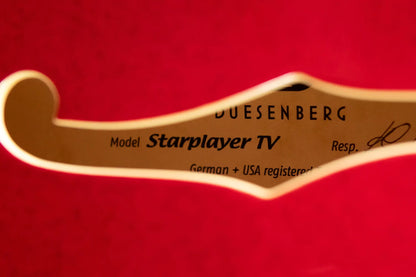 Duesenberg Starplayer TV Semi-Hollow Electric Guitar - Red Sparkle with Hardshell Case