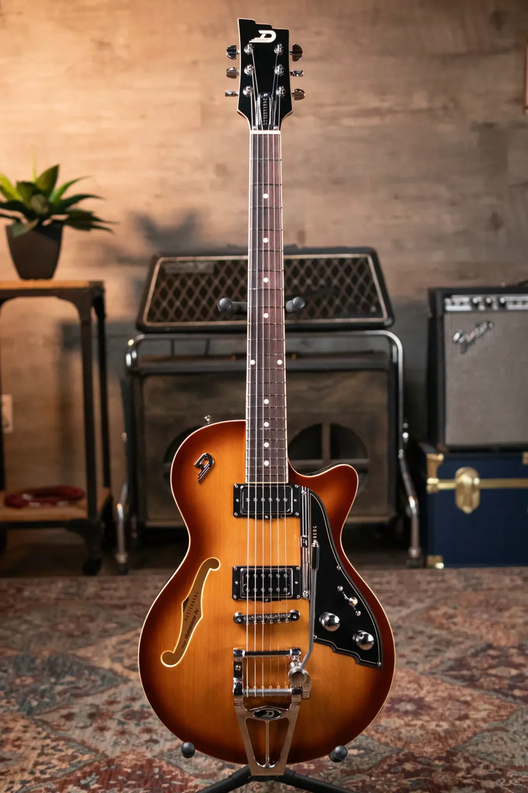 Duesenberg Starplayer TV Semi-Hollow Electric - Vintage Burst with Hardshell Case