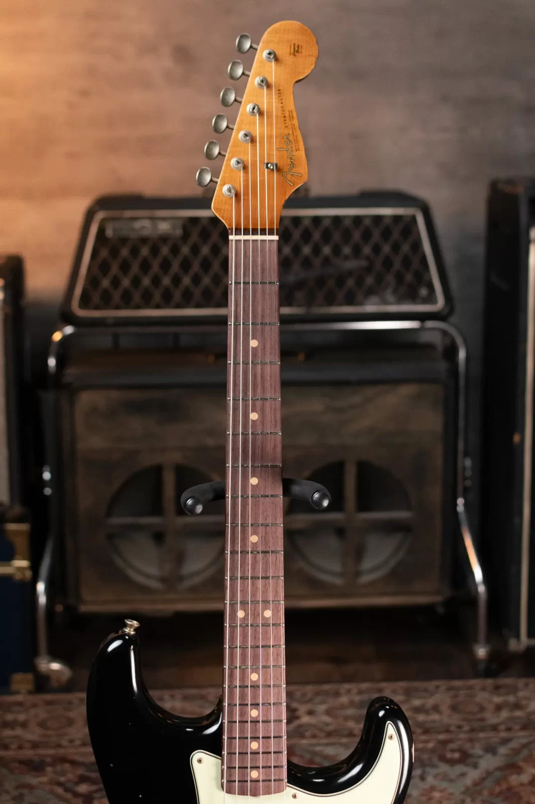 Fender Custom Shop Limited Edition ‘63 Strat Journeyman Relic Electric Guitar - Aged Black with Hardshell Case
