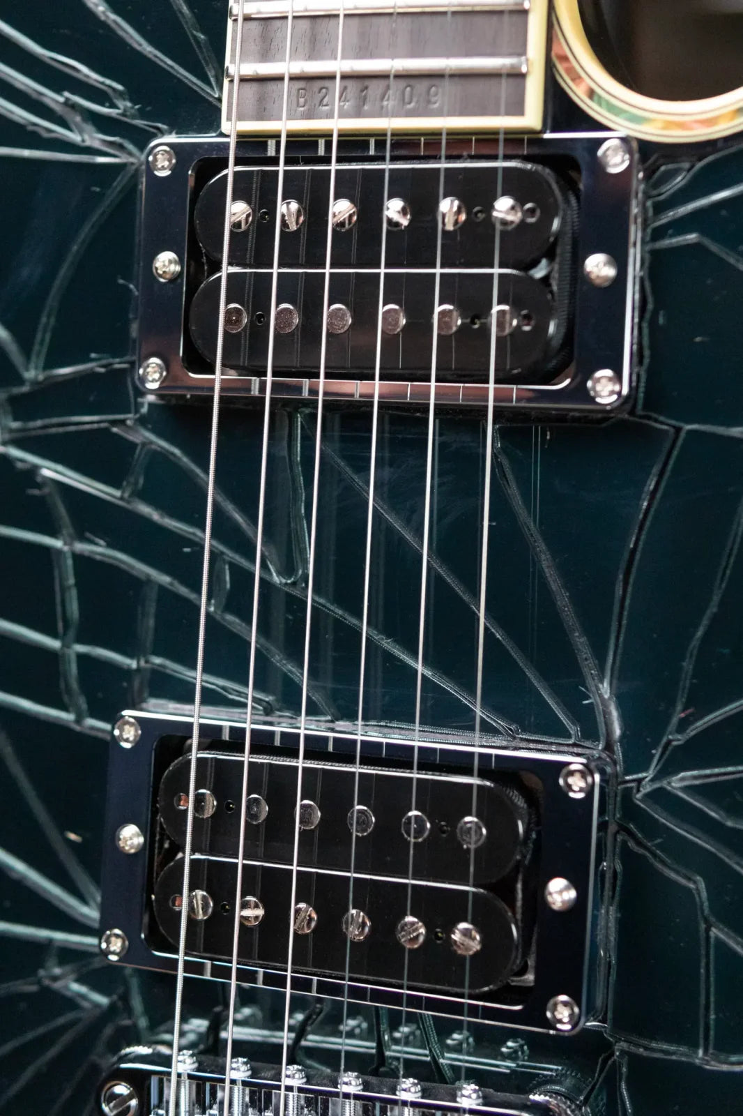 Ibanez PS3CM Paul Stanley Signature Model Electric Guitar - Black with Cracked Mirror Top with Hardshell Case