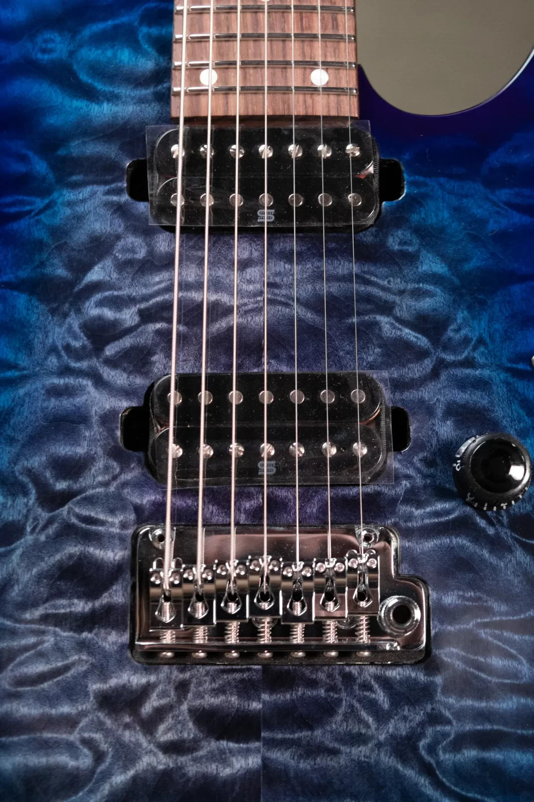 Ibanez AZ427P2QMTUB 7-String Electric Guitar - Twilight Blue Burst