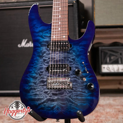 Ibanez AZ427P2QMTUB 7-String Electric Guitar - Twilight Blue Burst