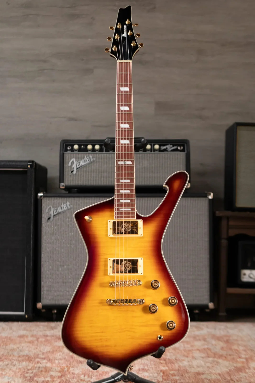 Ibanez Iceman IC420FMVLS Electric Guitar - Violin Sunburst with Gig Bag