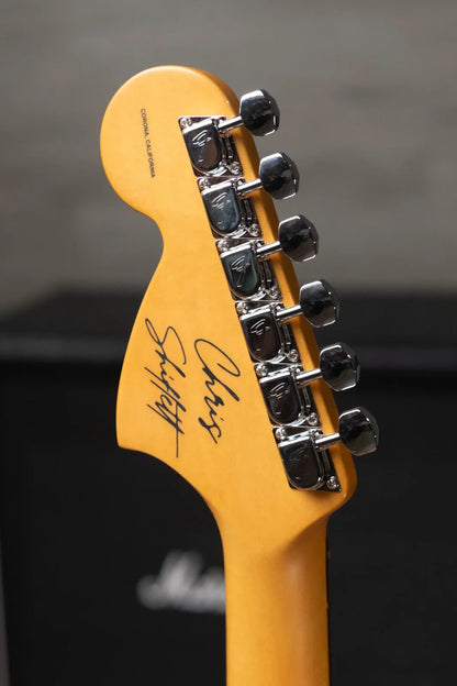 new 8.2 lb Fender Limited Edition Chris Shiflett Cleaver Telecaster Deluxe Charcoal Frost Metallic with Hardshell Case haggertys 06