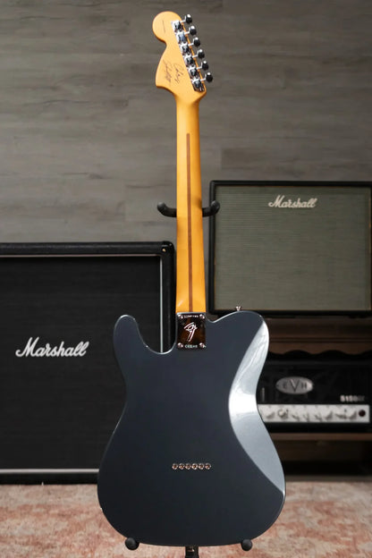 new 8.2 lb Fender Limited Edition Chris Shiflett Cleaver Telecaster Deluxe Charcoal Frost Metallic with Hardshell Case haggertys 09
