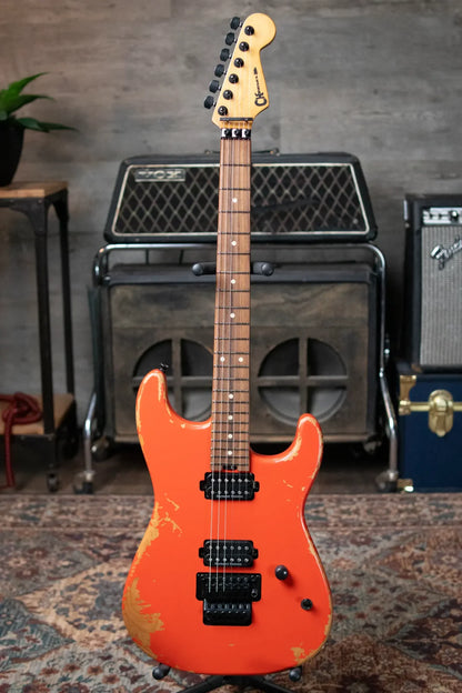 Charvel Pro-Mod Relic San Dimas Style 1 HH FR PF - Weathered Orange with Multi-Fit Gig Bag
