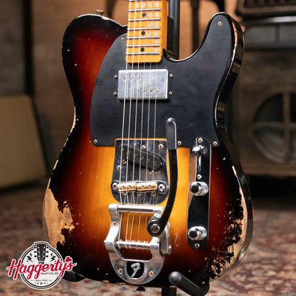 Fender Custom Shop Limited Edition CuNiFe Telecaster Custom Heavy Relic, 1-Piece Maple Neck with Hardshell Case - Faded Aged Wide-Fade 2-Color Sunburst