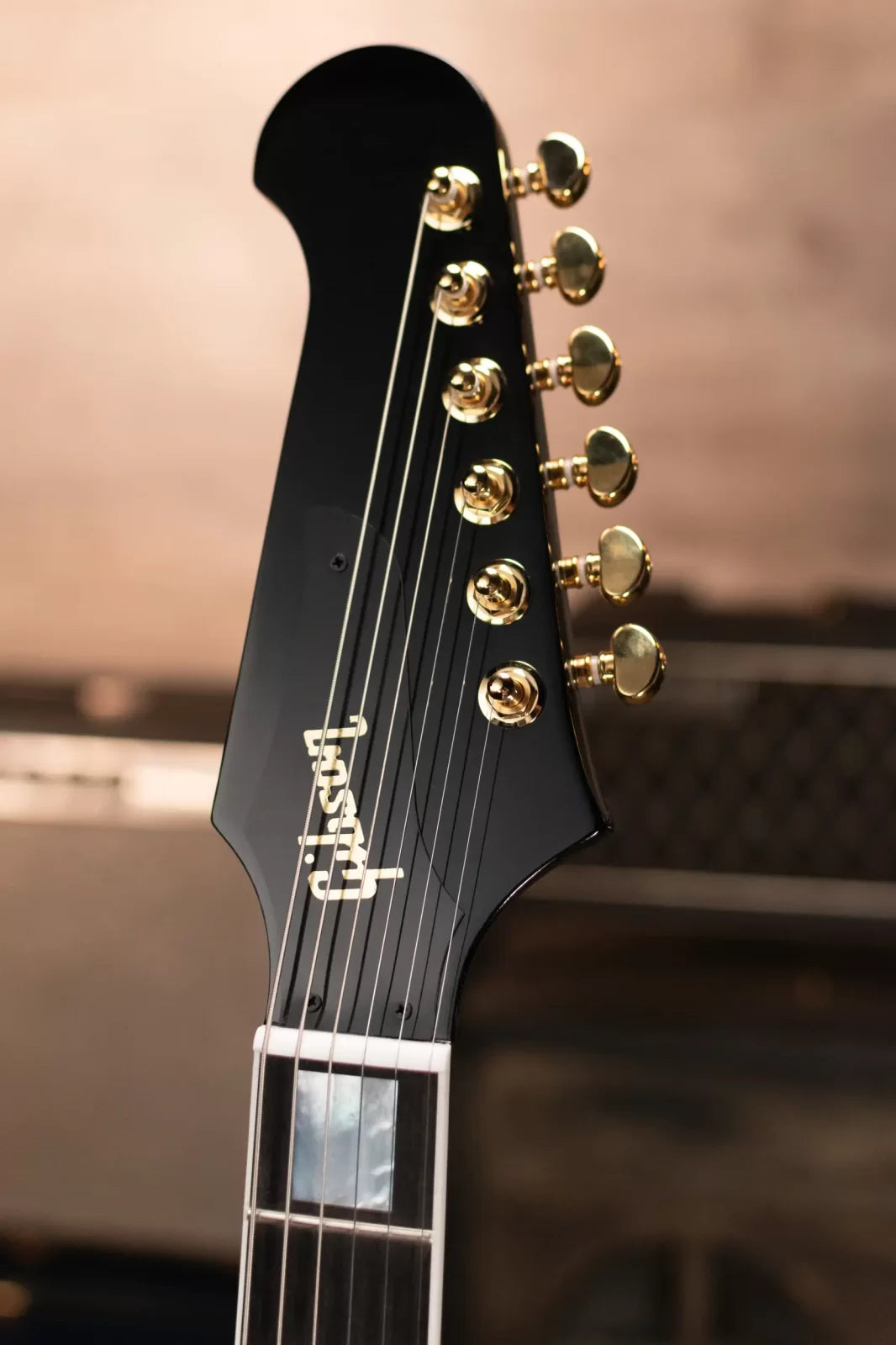 Gibson Firebird Custom Shop, Ebony Fingerboard Electric Guitar - Gloss Ebony with Hardshell Case - Floor Model