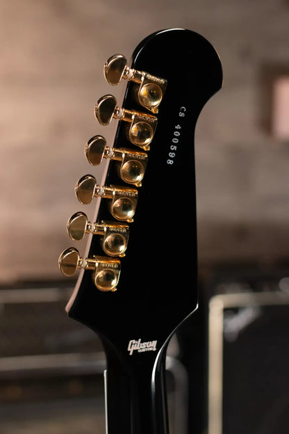 Gibson Firebird Custom Shop, Ebony Fingerboard Electric Guitar - Gloss Ebony with Hardshell Case - Floor Model
