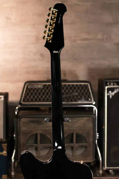 Gibson Firebird Custom Shop, Ebony Fingerboard Electric Guitar - Gloss Ebony with Hardshell Case - Floor Model