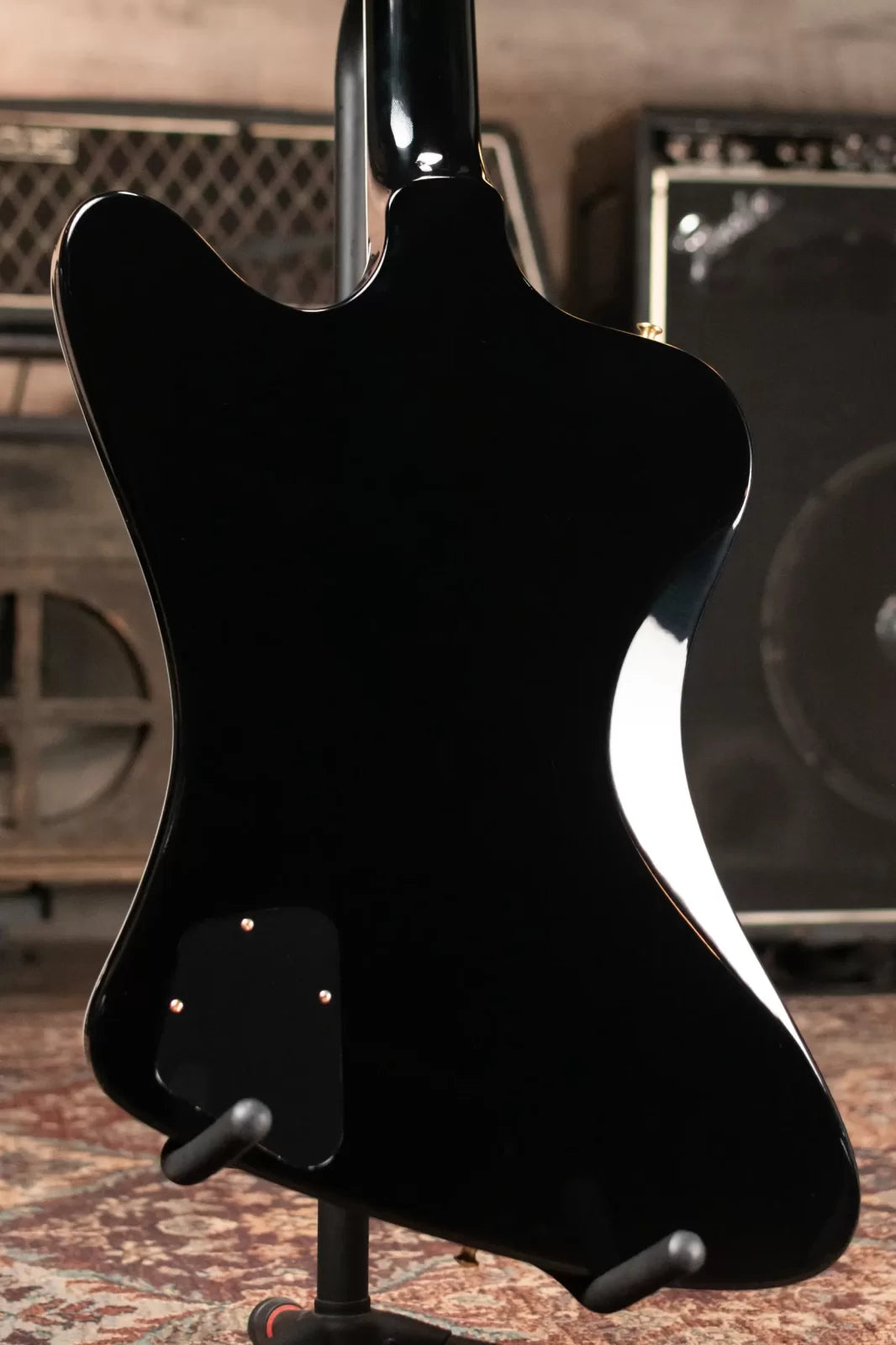 Gibson Firebird Custom Shop, Ebony Fingerboard Electric Guitar - Gloss Ebony with Hardshell Case - Floor Model