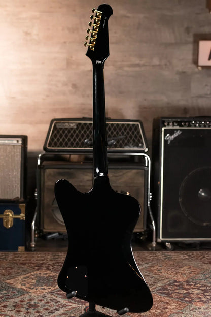 Gibson Firebird Custom Shop, Ebony Fingerboard Electric Guitar - Gloss Ebony with Hardshell Case - Floor Model