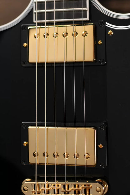 Gibson Firebird Custom Shop, Ebony Fingerboard Electric Guitar - Gloss Ebony with Hardshell Case - Floor Model