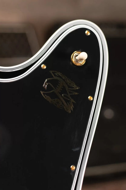 Gibson Firebird Custom Shop, Ebony Fingerboard Electric Guitar - Gloss Ebony with Hardshell Case - Floor Model