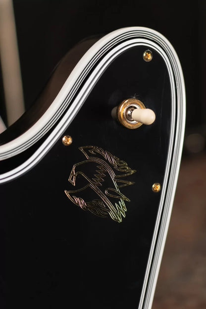 Gibson Firebird Custom Shop, Ebony Fingerboard Electric Guitar - Gloss Ebony with Hardshell Case - Floor Model