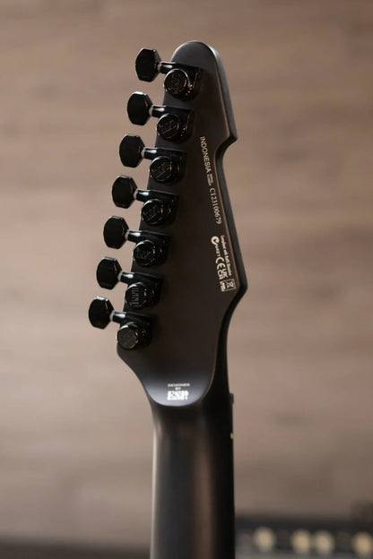 ESP LTD Phoenix-7 Baritone Black Metal Electric Guitar - Black Satin