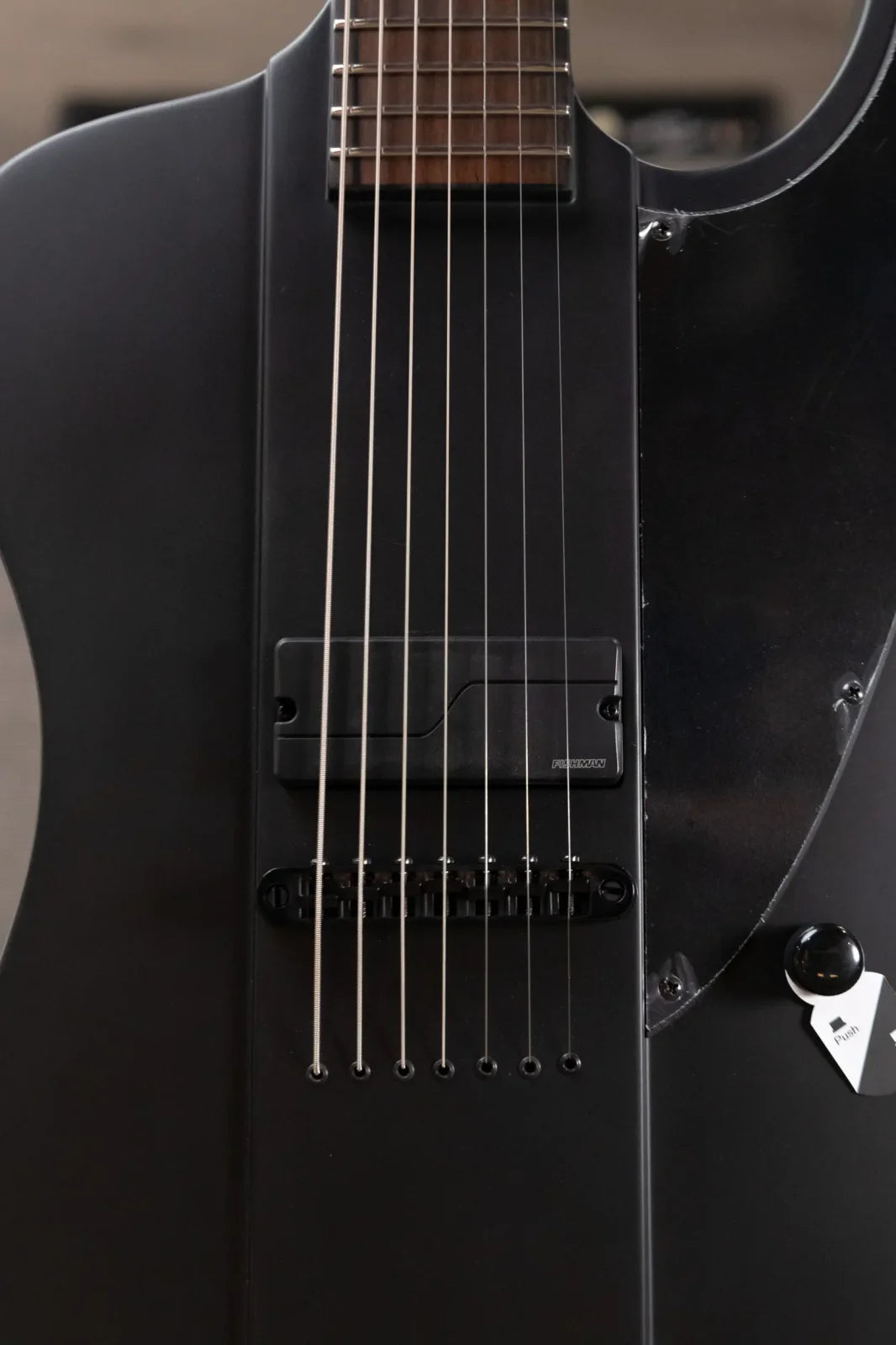 ESP LTD Phoenix-7 Baritone Black Metal Electric Guitar - Black Satin