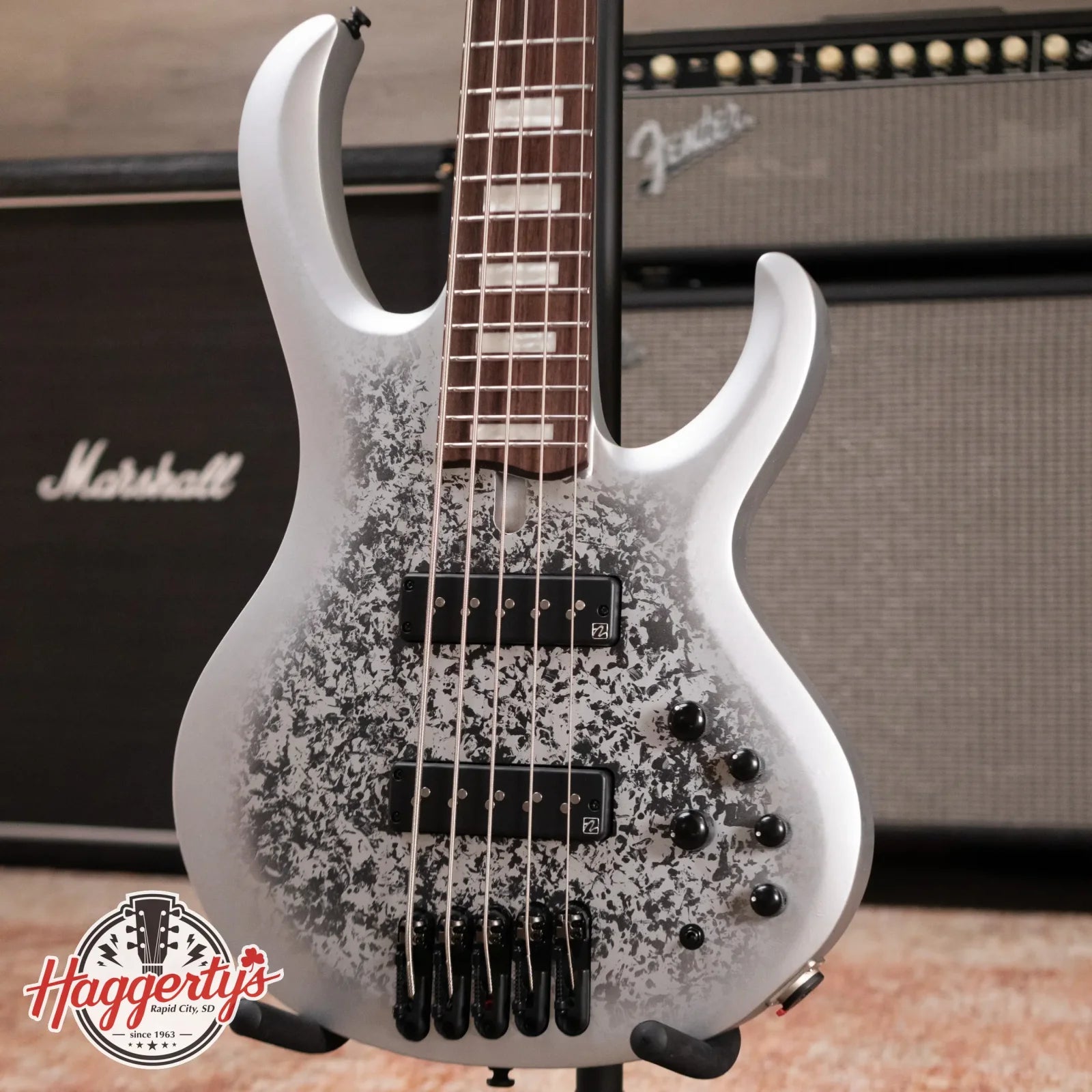 Ibanez BTB25TH5SLM 5-String Bass Guitar - Silver Blizzard Matte
