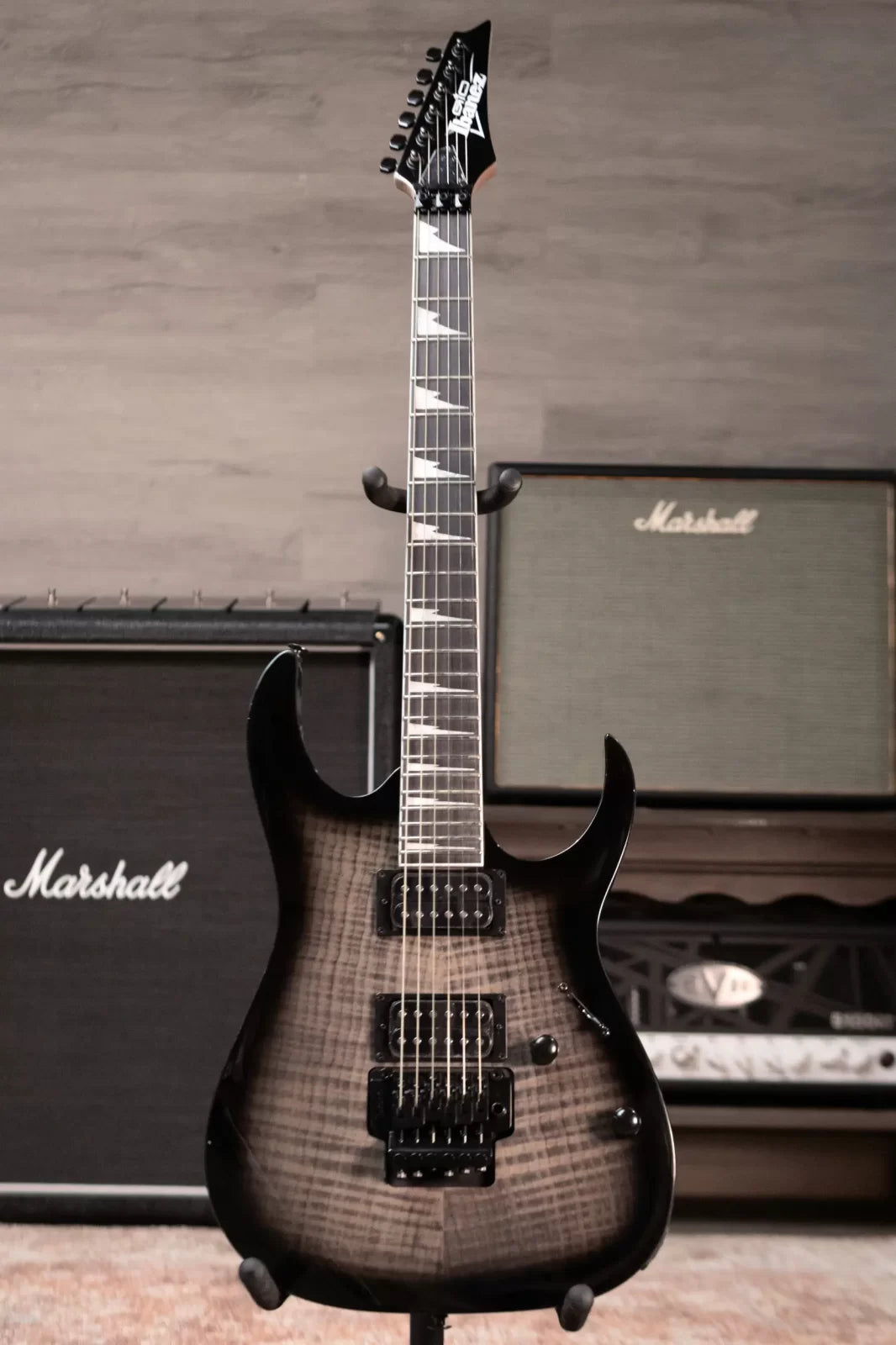new 8 lbs Ibanez GRG320FATKS GIO Electric Guitar Transparent Black Sunburst haggertys 02