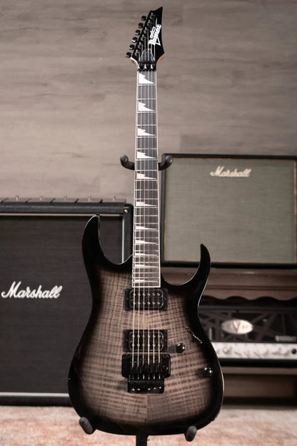 new 8 lbs Ibanez GRG320FATKS GIO Electric Guitar Transparent Black Sunburst haggertys 02