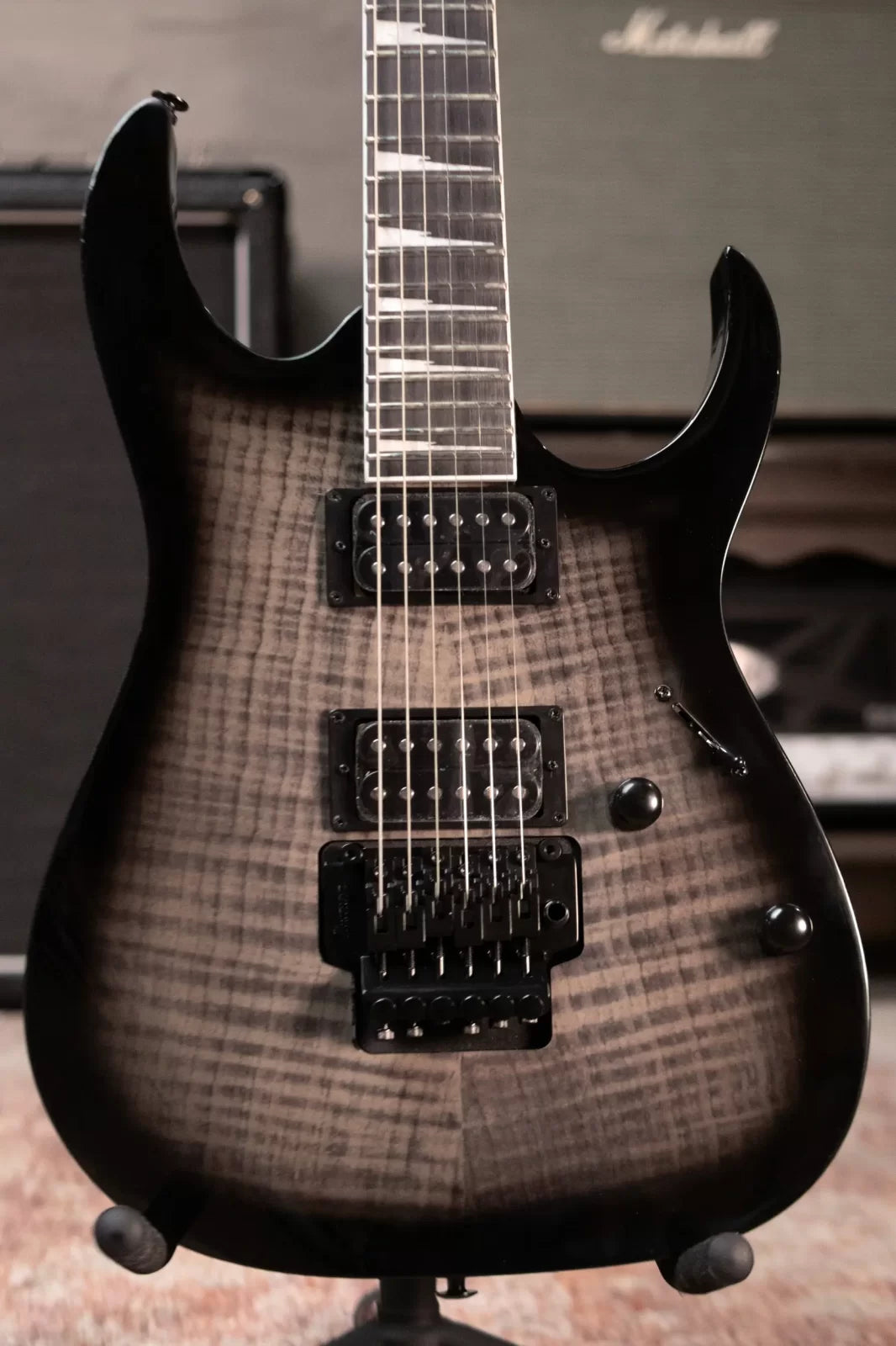 new 8 lbs Ibanez GRG320FATKS GIO Electric Guitar Transparent Black Sunburst haggertys 03